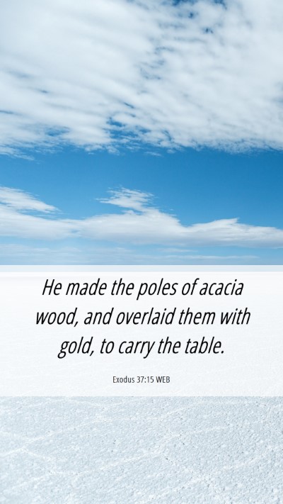 Picture 06 - Exodus 37:15 WEB Mobile Phone Wallpaper - He made the poles of acacia wood, and overlaid - Mobile Bible Verse Wallpaper