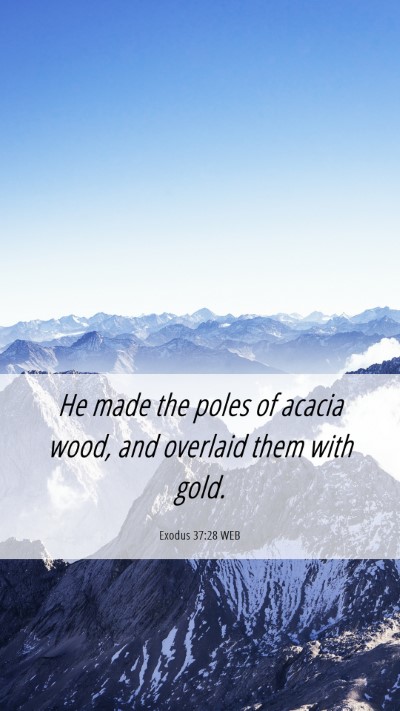 Picture 06 - Exodus 37:28 WEB Mobile Phone Wallpaper - He made the poles of acacia wood, and overlaid - Mobile Bible Verse Wallpaper