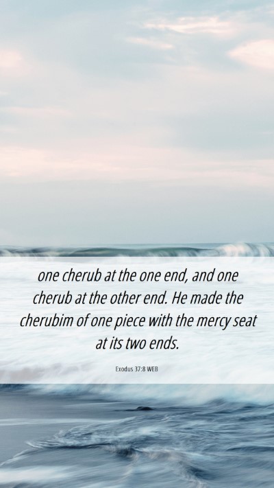 Picture 06 - Exodus 37:8 WEB Mobile Phone Wallpaper - one cherub at the one end, and one cherub at the - Mobile Bible Verse Wallpaper