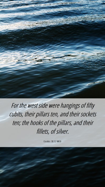 Picture 06 - Exodus 38:12 WEB Mobile Phone Wallpaper - For the west side were hangings of fifty cubits, - Mobile Bible Verse Wallpaper