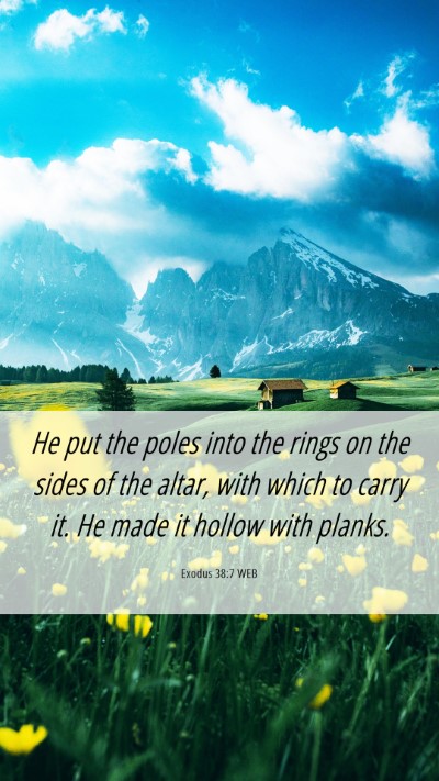 Picture 06 - Exodus 38:7 WEB Mobile Phone Wallpaper - He put the poles into the rings on the sides of - Mobile Bible Verse Wallpaper