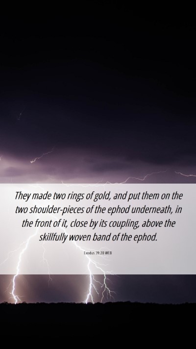 Picture 06 - Exodus 39:20 WEB Mobile Phone Wallpaper - They made two rings of gold, and put them on the - Mobile Bible Verse Wallpaper