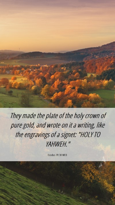 Picture 06 - Exodus 39:30 WEB Mobile Phone Wallpaper - They made the plate of the holy crown of pure - Mobile Bible Verse Wallpaper
