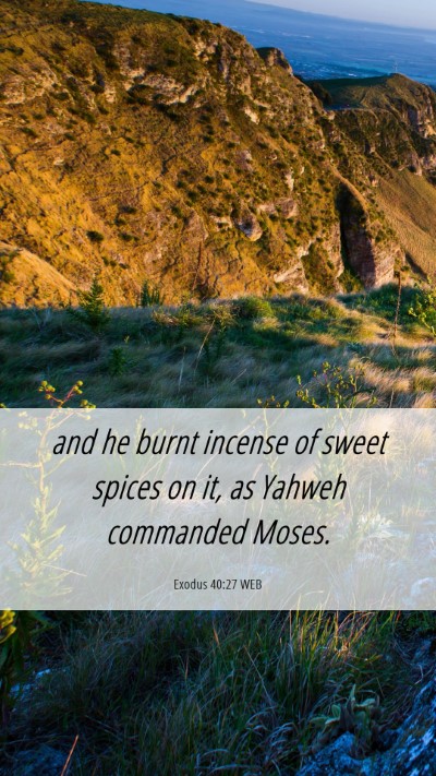 Picture 06 - Exodus 40:27 WEB Mobile Phone Wallpaper - and he burnt incense of sweet spices on it, as - Mobile Bible Verse Wallpaper