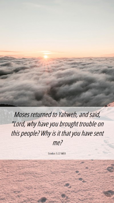 Picture 06 - Exodus 5:22 WEB Mobile Phone Wallpaper - Moses returned to Yahweh, and said, 