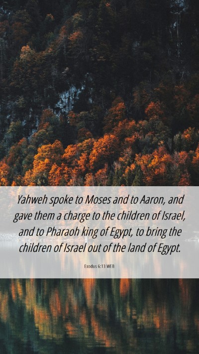 Picture 06 - Exodus 6:13 WEB Mobile Phone Wallpaper - Yahweh spoke to Moses and to Aaron, and gave them - Mobile Bible Verse Wallpaper