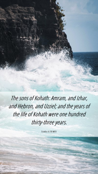 Picture 06 - Exodus 6:18 WEB Mobile Phone Wallpaper - The sons of Kohath: Amram, and Izhar, and Hebron, - Mobile Bible Verse Wallpaper