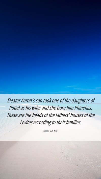 Picture 06 - Exodus 6:25 WEB Mobile Phone Wallpaper - Eleazar Aaron's son took one of the daughters of - Mobile Bible Verse Wallpaper