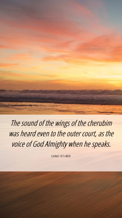 Picture 06 - Ezekiel 10:5 WEB Mobile Phone Wallpaper - The sound of the wings of the cherubim was heard - Mobile Bible Verse Wallpaper