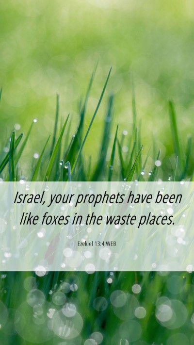 Picture 06 - Ezekiel 13:4 WEB Mobile Phone Wallpaper - Israel, your prophets have been like foxes in the - Mobile Bible Verse Wallpaper