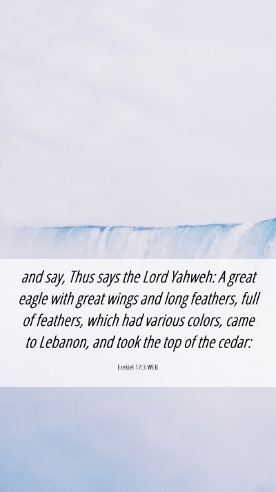Picture 06 - Ezekiel 17:3 WEB Mobile Phone Wallpaper - and say, Thus says the Lord Yahweh: A great eagle - Mobile Bible Verse Wallpaper