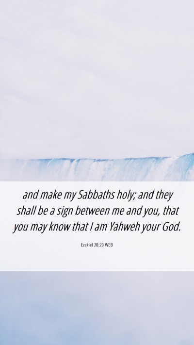 Picture 06 - Ezekiel 20:20 WEB Mobile Phone Wallpaper - and make my Sabbaths holy; and they shall be a - Mobile Bible Verse Wallpaper