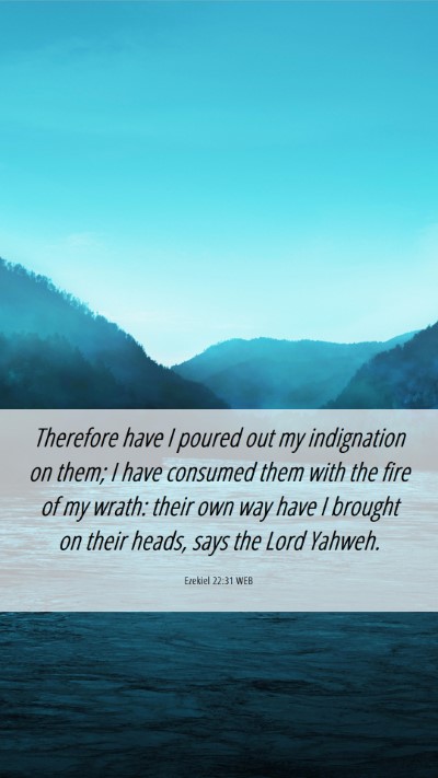 Picture 06 - Ezekiel 22:31 WEB Mobile Phone Wallpaper - Therefore have I poured out my indignation on - Mobile Bible Verse Wallpaper