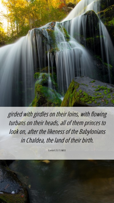 Picture 06 - Ezekiel 23:15 WEB Mobile Phone Wallpaper - girded with girdles on their loins, with flowing - Mobile Bible Verse Wallpaper