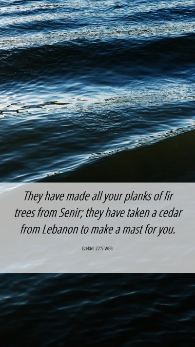 Picture 06 - Ezekiel 27:5 WEB Mobile Phone Wallpaper - They have made all your planks of fir trees from - Mobile Bible Verse Wallpaper