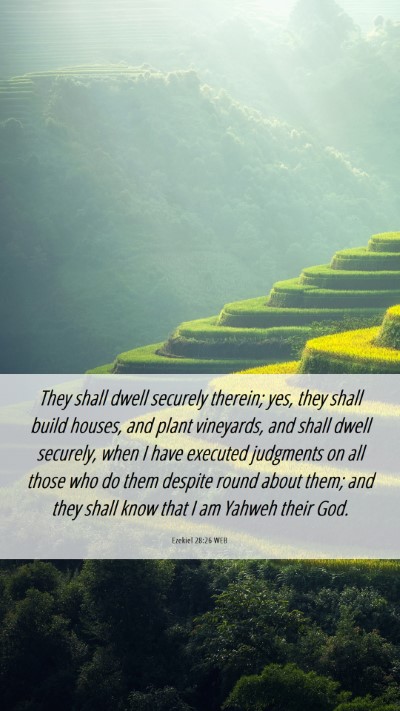 Picture 06 - Ezekiel 28:26 WEB Mobile Phone Wallpaper - They shall dwell securely therein; yes, they - Mobile Bible Verse Wallpaper