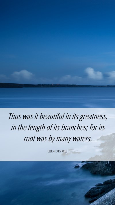 Picture 06 - Ezekiel 31:7 WEB Mobile Phone Wallpaper - Thus was it beautiful in its greatness, in the - Mobile Bible Verse Wallpaper