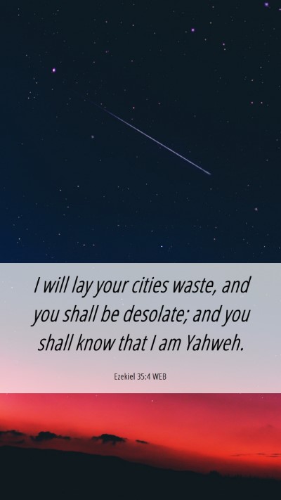 Picture 06 - Ezekiel 35:4 WEB Mobile Phone Wallpaper - I will lay your cities waste, and you shall be - Mobile Bible Verse Wallpaper