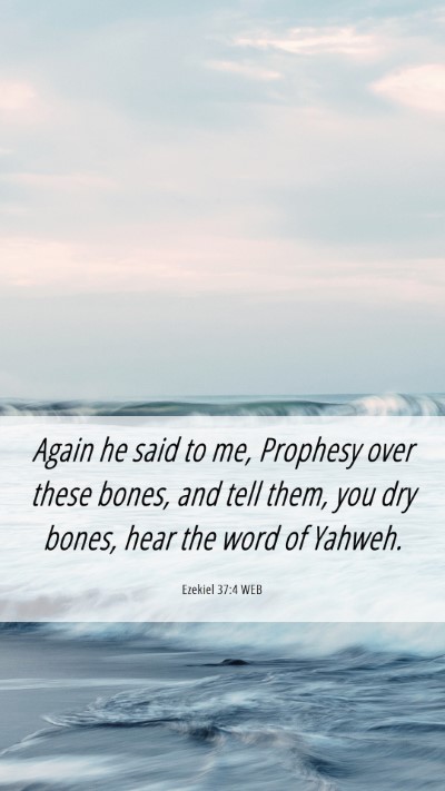 Picture 06 - Ezekiel 37:4 WEB Mobile Phone Wallpaper - Again he said to me, Prophesy over these bones, - Mobile Bible Verse Wallpaper