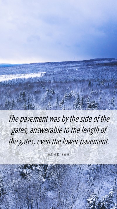 Picture 06 - Ezekiel 40:18 WEB Mobile Phone Wallpaper - The pavement was by the side of the gates, - Mobile Bible Verse Wallpaper