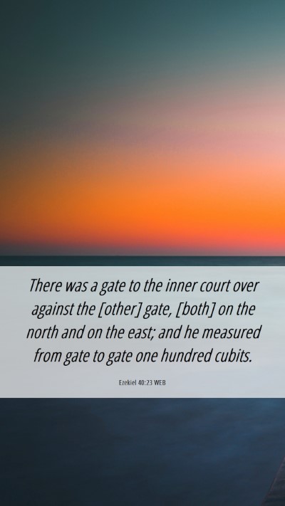 Picture 06 - Ezekiel 40:23 WEB Mobile Phone Wallpaper - There was a gate to the inner court over against - Mobile Bible Verse Wallpaper