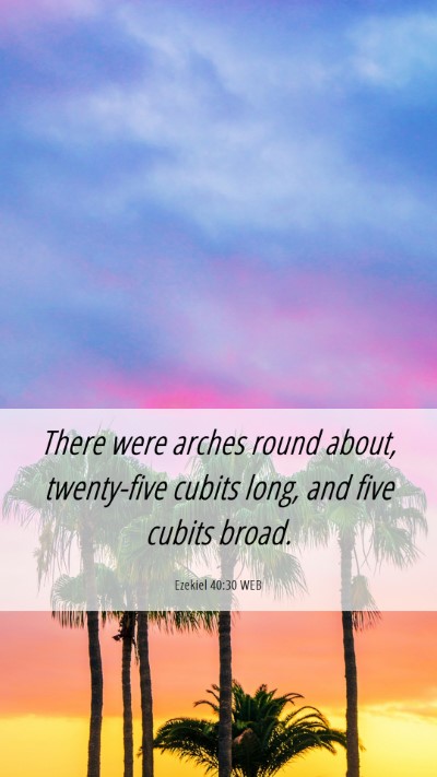 Picture 06 - Ezekiel 40:30 WEB Mobile Phone Wallpaper - There were arches round about, twenty-five cubits - Mobile Bible Verse Wallpaper