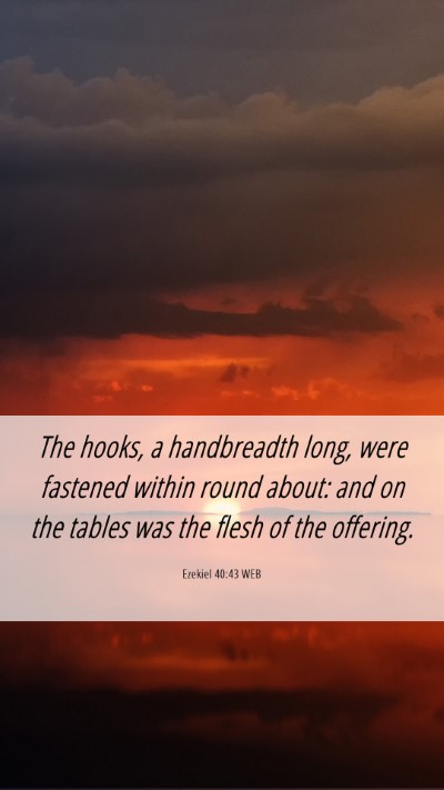 Picture 06 - Ezekiel 40:43 WEB Mobile Phone Wallpaper - The hooks, a handbreadth long, were fastened - Mobile Bible Verse Wallpaper