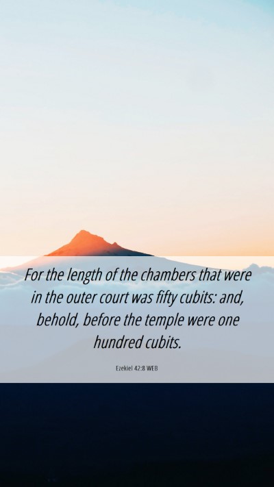 Picture 06 - Ezekiel 42:8 WEB Mobile Phone Wallpaper - For the length of the chambers that were in the - Mobile Bible Verse Wallpaper
