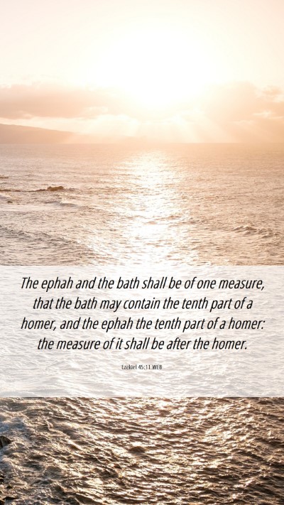 Picture 06 - Ezekiel 45:11 WEB Mobile Phone Wallpaper - The ephah and the bath shall be of one measure, - Mobile Bible Verse Wallpaper