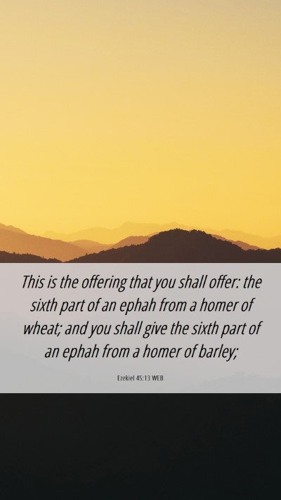 Picture 06 - Ezekiel 45:13 WEB Mobile Phone Wallpaper - This is the offering that you shall offer: the - Mobile Bible Verse Wallpaper