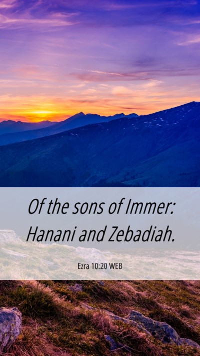 Picture 06 - Ezra 10:20 WEB Mobile Phone Wallpaper - Of the sons of Immer: Hanani and - Mobile Bible Verse Wallpaper