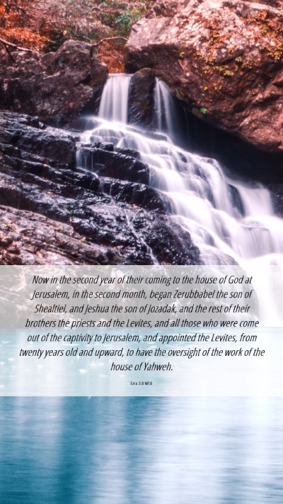 Picture 06 - Ezra 3:8 WEB Mobile Phone Wallpaper - Now in the second year of their coming to the - Mobile Bible Verse Wallpaper