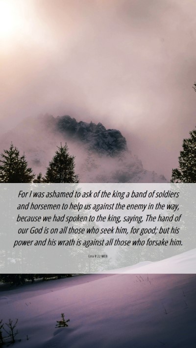 Picture 06 - Ezra 8:22 WEB Mobile Phone Wallpaper - For I was ashamed to ask of the king a band of - Mobile Bible Verse Wallpaper