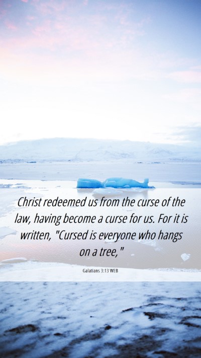 Picture 06 - Galatians 3:13 WEB Mobile Phone Wallpaper - Christ redeemed us from the curse of the law, - Mobile Bible Verse Wallpaper