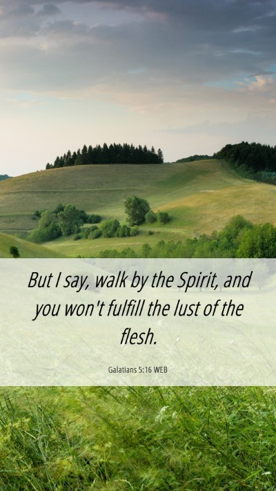 Picture 06 - Galatians 5:16 WEB Mobile Phone Wallpaper - But I say, walk by the Spirit, and you won't - Mobile Bible Verse Wallpaper