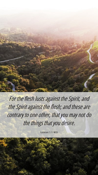Picture 06 - Galatians 5:17 WEB Mobile Phone Wallpaper - For the flesh lusts against the Spirit, and the - Mobile Bible Verse Wallpaper