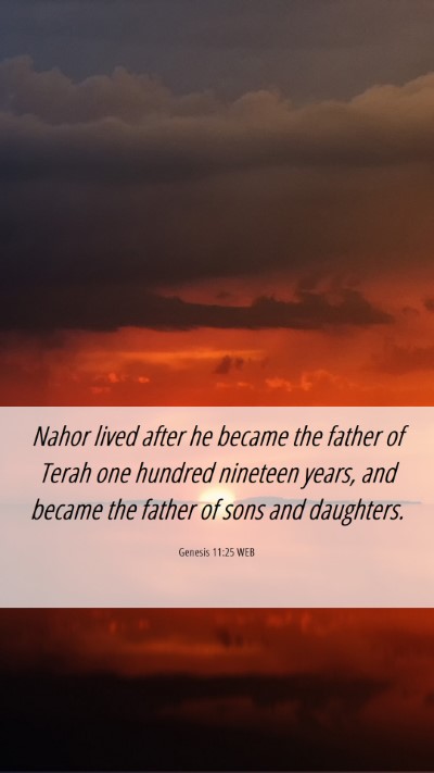 Picture 06 - Genesis 11:25 WEB Mobile Phone Wallpaper - Nahor lived after he became the father of Terah - Mobile Bible Verse Wallpaper