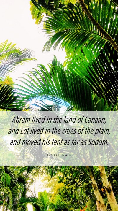 Picture 06 - Genesis 13:12 WEB Mobile Phone Wallpaper - Abram lived in the land of Canaan, and Lot lived - Mobile Bible Verse Wallpaper