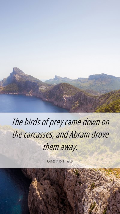 Picture 06 - Genesis 15:11 WEB Mobile Phone Wallpaper - The birds of prey came down on the carcasses, and - Mobile Bible Verse Wallpaper