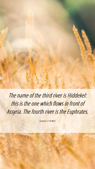 Picture 06 - Genesis 2:14 WEB Mobile Phone Wallpaper - The name of the third river is Hiddekel: this is - Mobile Bible Verse Wallpaper