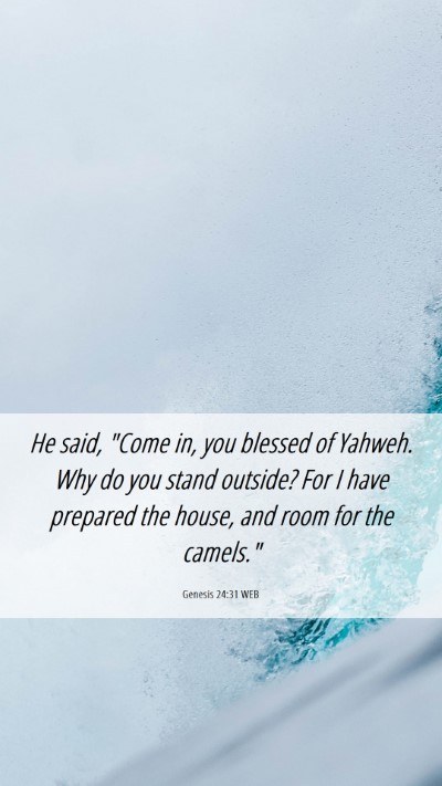 Picture 06 - Genesis 24:31 WEB Mobile Phone Wallpaper - He said, 