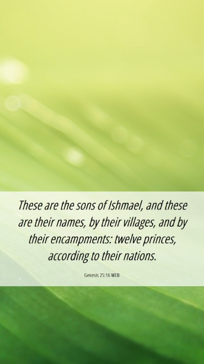 Picture 06 - Genesis 25:16 WEB Mobile Phone Wallpaper - These are the sons of Ishmael, and these are - Mobile Bible Verse Wallpaper