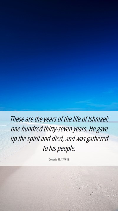 Picture 06 - Genesis 25:17 WEB Mobile Phone Wallpaper - These are the years of the life of Ishmael: one - Mobile Bible Verse Wallpaper