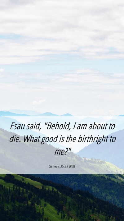 Picture 06 - Genesis 25:32 WEB Mobile Phone Wallpaper - Esau said, 