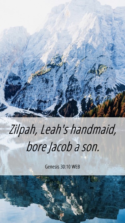 Picture 06 - Genesis 30:10 WEB Mobile Phone Wallpaper - Zilpah, Leah's handmaid, bore Jacob a - Mobile Bible Verse Wallpaper