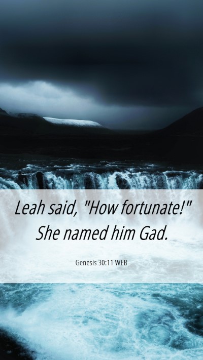 Picture 06 - Genesis 30:11 WEB Mobile Phone Wallpaper - Leah said, 