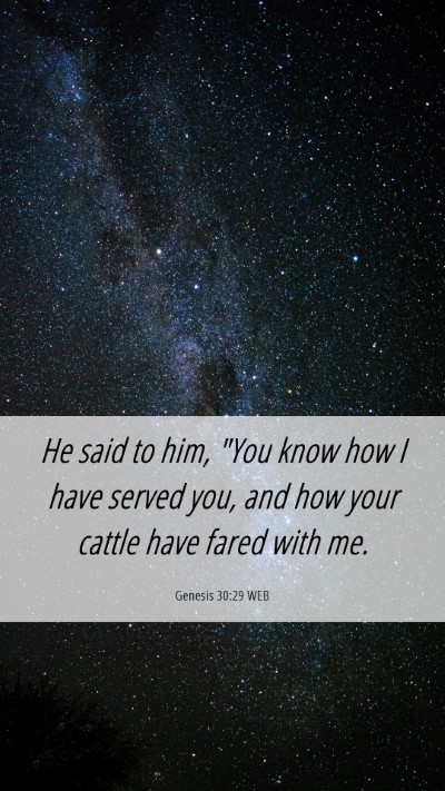 Picture 06 - Genesis 30:29 WEB Mobile Phone Wallpaper - He said to him, 