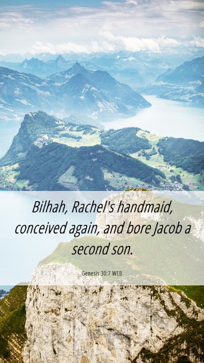 Picture 06 - Genesis 30:7 WEB Mobile Phone Wallpaper - Bilhah, Rachel's handmaid, conceived again, and - Mobile Bible Verse Wallpaper