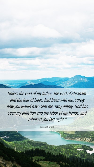 Picture 06 - Genesis 31:42 WEB Mobile Phone Wallpaper - Unless the God of my father, the God of Abraham, - Mobile Bible Verse Wallpaper