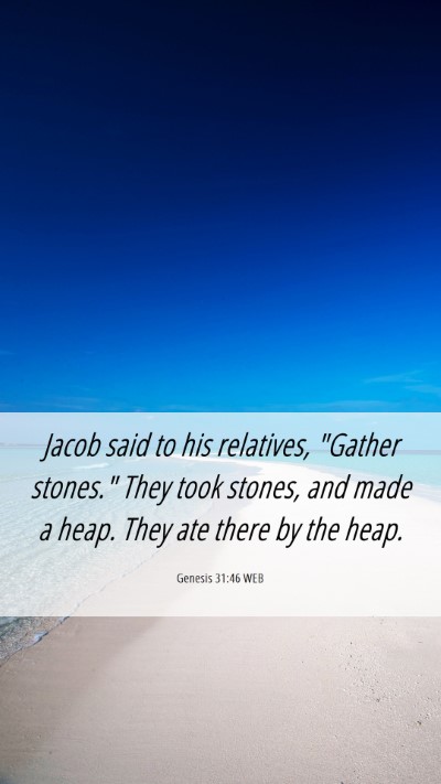 Picture 06 - Genesis 31:46 WEB Mobile Phone Wallpaper - Jacob said to his relatives, 